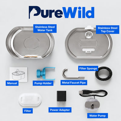 Purewild™ Stainless Steel Cat Water Fountain