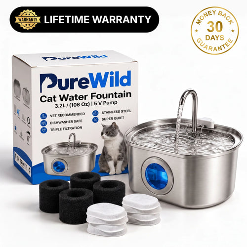 Purewild™ Stainless Steel Cat Water Fountain