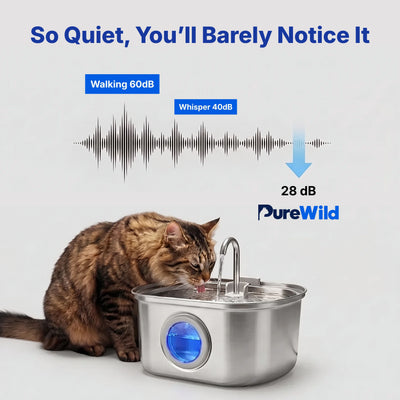 Purewild™ Stainless Steel Cat Water Fountain